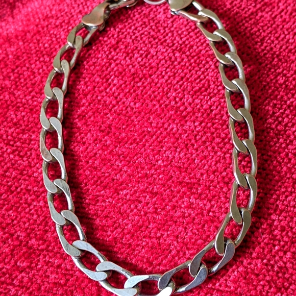 925 STERLING SILVER CURB LINK CHAIN BRACELET - Picture 5 of 7
